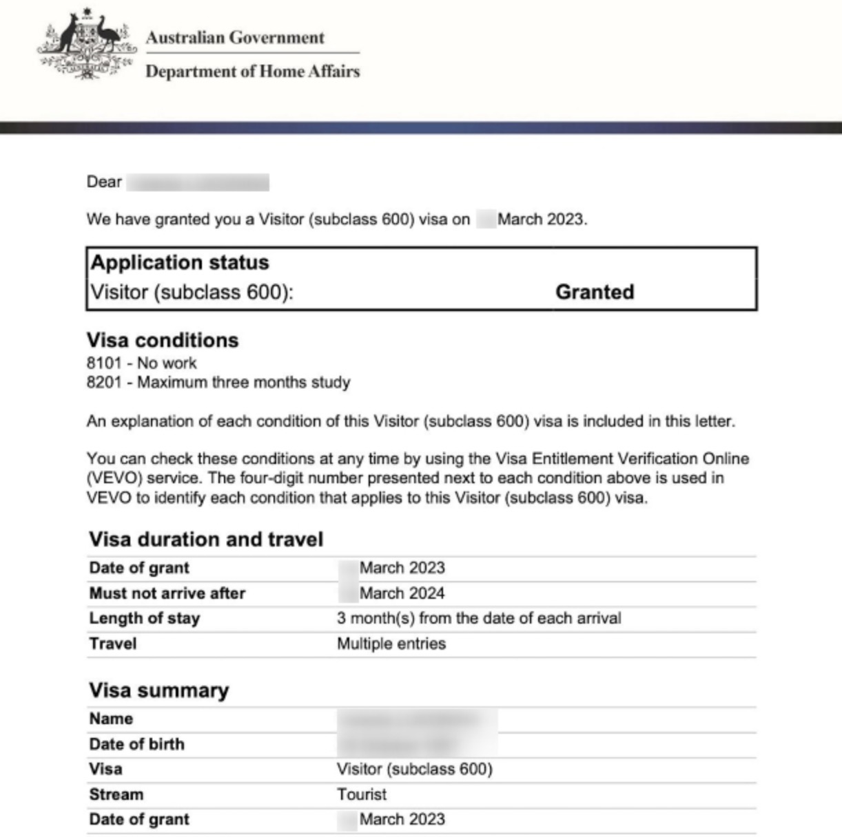 Visa Turis ke Australia selama 12 bulan Subclass 600