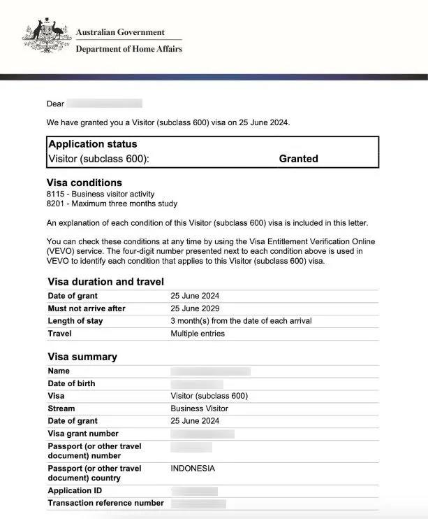 Visa Bisnis Australia ke Australia selama 5 tahun Subkelas 600