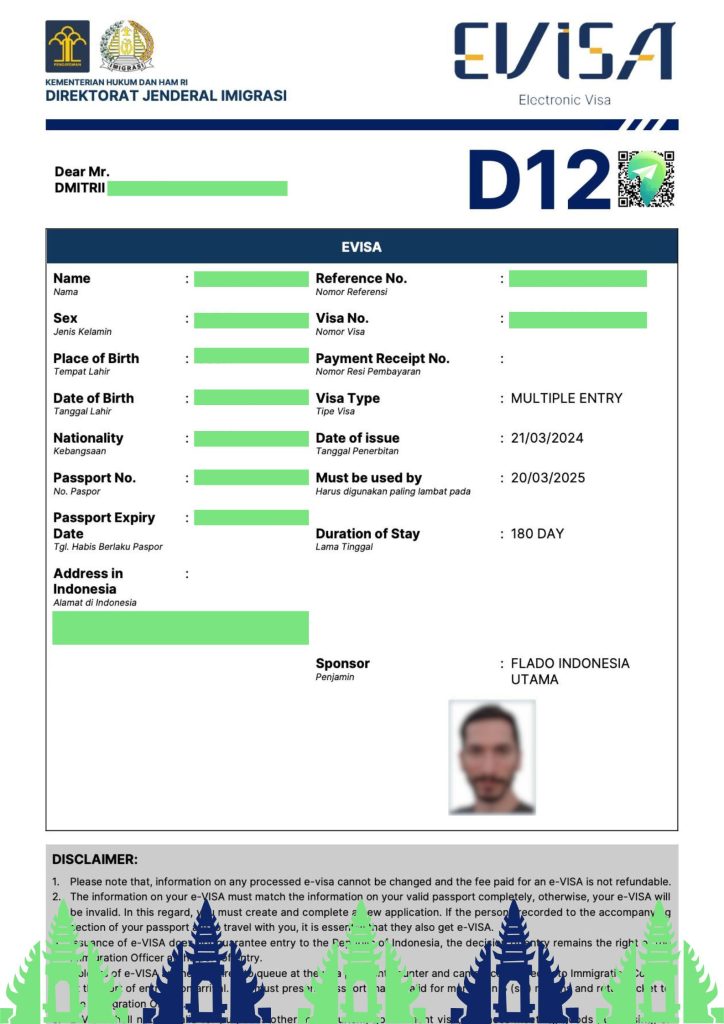 Visa Multiple Entry Indonesia D12 Selama 2 Tahun (Bisnis Pra-Investasi)