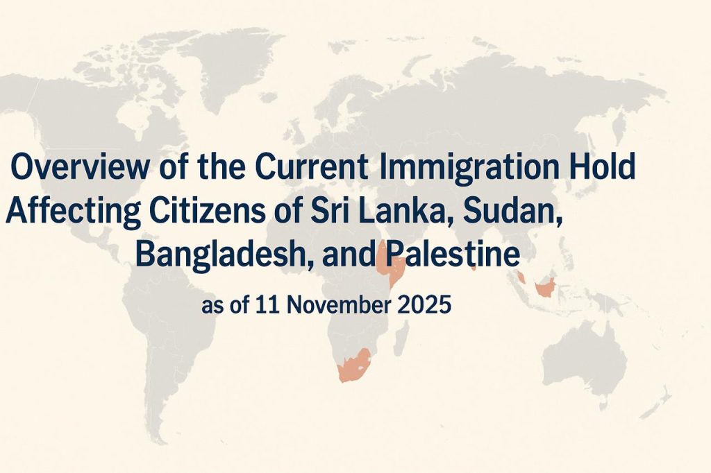 Gambaran Umum tentang Penangguhan Pemrosesan Visa untuk Warga Sri Lanka, Sudan, Bangladesh, dan Palestina per 11 November 2025