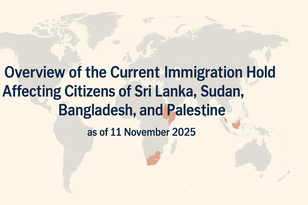 Gambaran Umum tentang Penangguhan Pemrosesan Visa untuk Warga Sri Lanka, Sudan, Bangladesh, dan Palestina per 11 November 2025