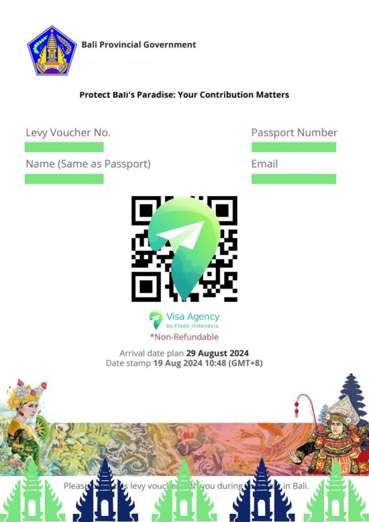 Pembayaran Pungutan Wisatawan Bali – Voucher QR Love Bali